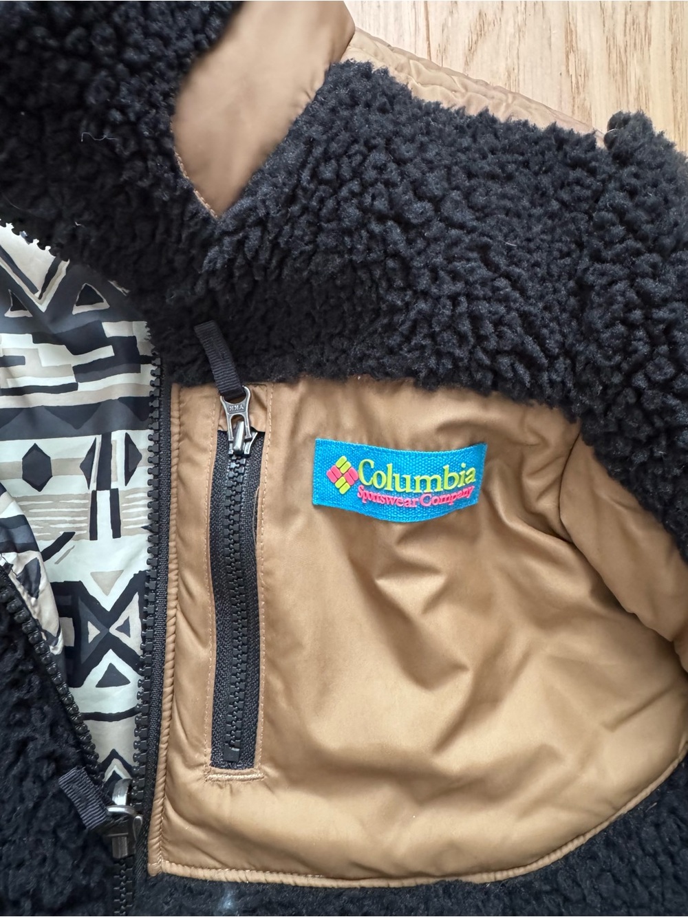 Columbia Kids' Black Sherpa Fleece Jacket - Reversible